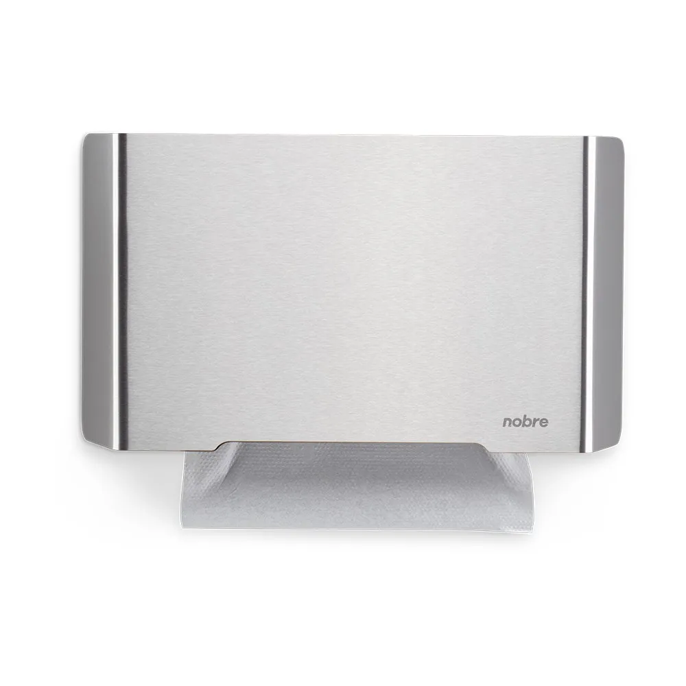 Dispenser em aço inox com papel interfolha